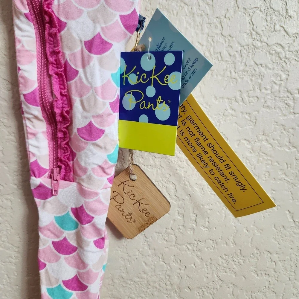 NWT 9-12m‎ KICKEE PANTS Ruffle Butt Bamboo Mermaid Tulip Scales Zippy